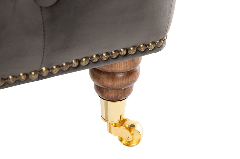 Chesterfield Deluxe Fotpall - Grå - Möbler - Stolar & fåtöljer - Pall & puff - Fotpall - Chesterfield fotpall