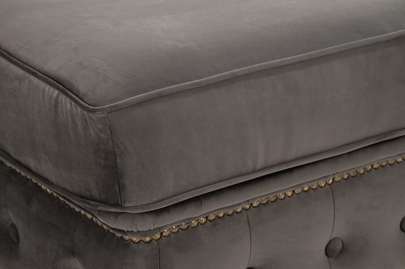 Chesterfield Deluxe Fotpall - Grå - Möbler - Stolar & fåtöljer - Pall & puff - Fotpall - Chesterfield fotpall