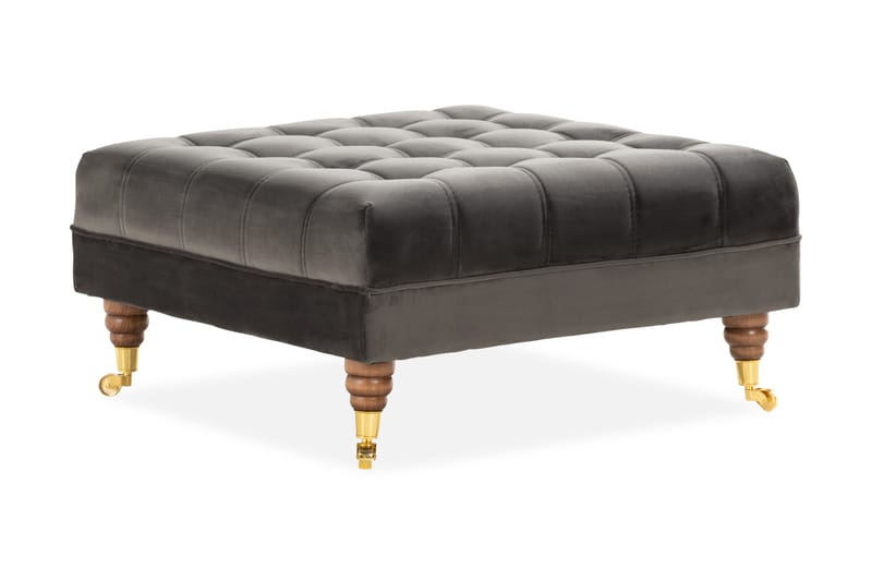 Chesterfield Deluxe Fotpall - Grå - Möbler - Stolar & fåtöljer - Pall & puff - Fotpall - Chesterfield fotpall