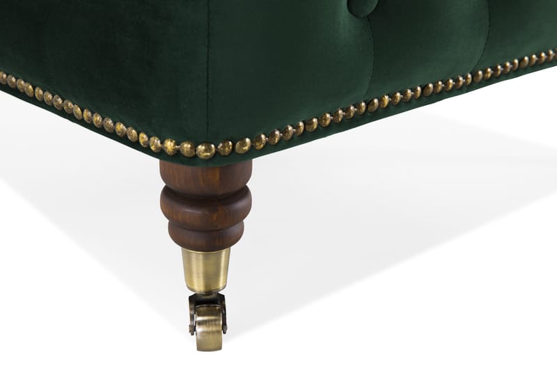 Chesterfield Deluxe Fotpall - Mörkgrön Sammet - Möbler - Stolar & fåtöljer - Pall & puff - Fotpall - Chesterfield fotpall