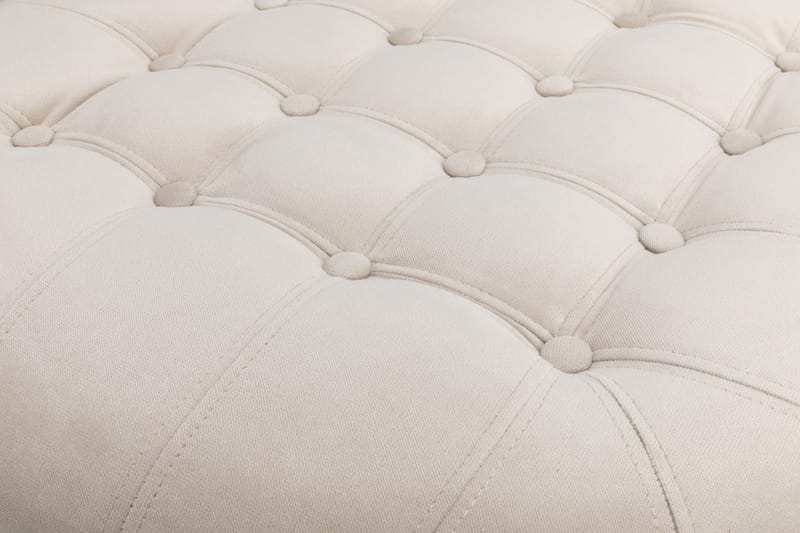 Chesterfield Deluxe Fotpall Rund 80 cm - Beige Sammet - Möbler - Stolar & fåtöljer - Pall & puff - Fotpall - Chesterfield fotpall