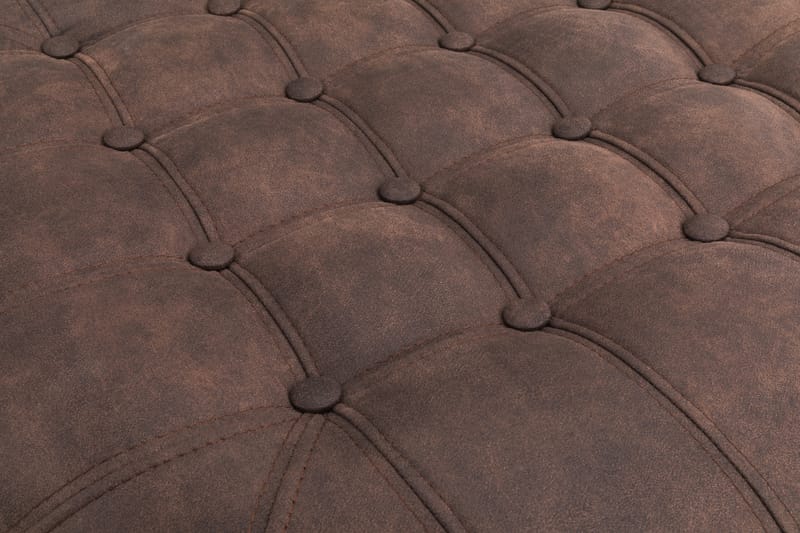 Chesterfield Deluxe Fotpall Rund 80 cm - Vintage Mörkbrun - Möbler - Stolar & fåtöljer - Pall & puff - Fotpall - Chesterfield fotpall