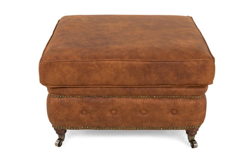 Chesterfield Deluxe Fotpall Vintage - Cognac - Möbler - Stolar & fåtöljer - Pall & puff - Fotpall - Chesterfield fotpall