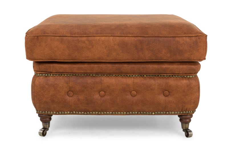 Chesterfield Deluxe Fotpall Vintage - Cognac - Möbler - Stolar & fåtöljer - Pall & puff - Fotpall - Chesterfield fotpall