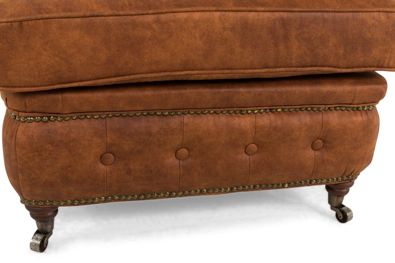 Chesterfield Deluxe Fotpall Vintage - Cognac - Möbler - Stolar & fåtöljer - Pall & puff - Fotpall - Chesterfield fotpall
