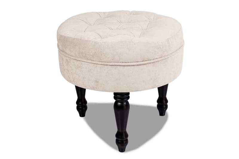 Chesterfield Ludovic Fotpall 50 cm Rund - Beige - Möbler - Stolar & fåtöljer - Pall & puff - Fotpall - Chesterfield fotpall