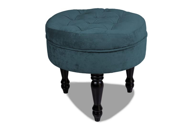 Chesterfield Ludovic Fotpall 50 cm Rund - Blågrön - Möbler - Stolar & fåtöljer - Pall & puff - Fotpall - Chesterfield fotpall