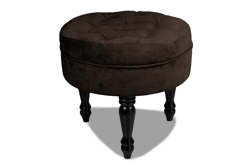 Chesterfield Ludovic Fotpall 50 cm Rund - Brun - Möbler - Stolar & fåtöljer - Pall & puff - Fotpall - Chesterfield fotpall