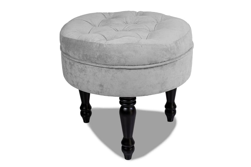 Chesterfield Ludovic Fotpall 50 cm Rund - Ljusgrå - Möbler - Stolar & fåtöljer - Pall & puff - Fotpall - Chesterfield fotpall