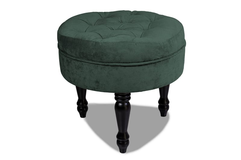 Chesterfield Ludovic Fotpall 50 cm Rund - Mörkgrön - Möbler - Stolar & fåtöljer - Pall & puff - Fotpall - Chesterfield fotpall