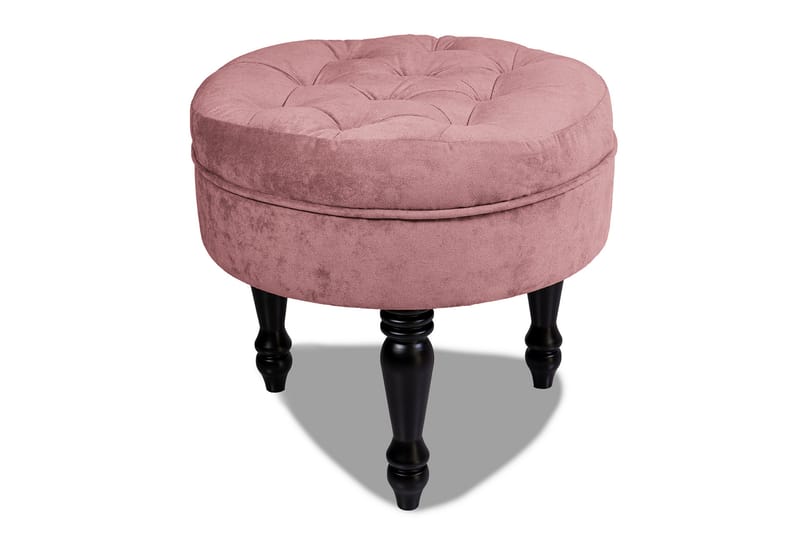Chesterfield Ludovic Fotpall 50 cm Rund - Rosa - Möbler - Stolar & fåtöljer - Pall & puff - Fotpall - Chesterfield fotpall