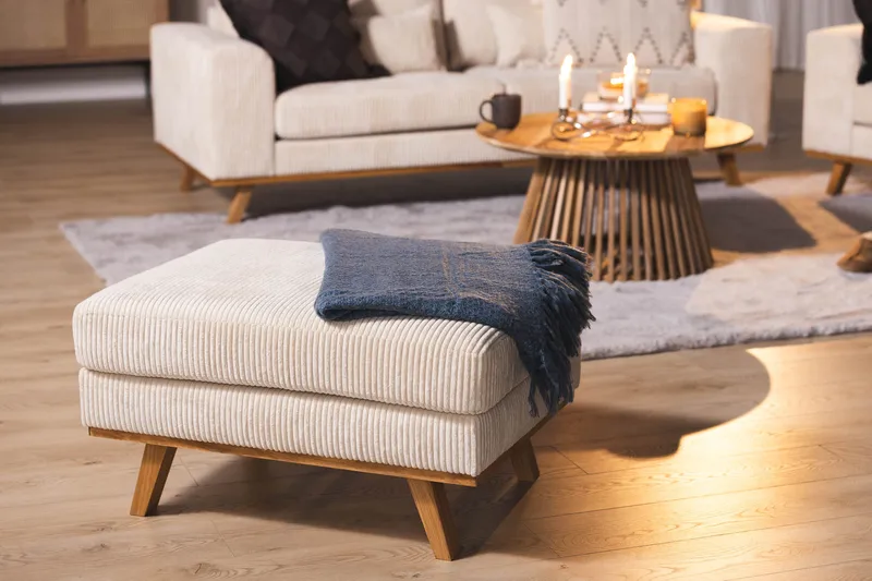 Copenhagen Fotpall Manchester - Beige - Möbler - Stolar & fåtöljer - Pall & puff - Fotpall