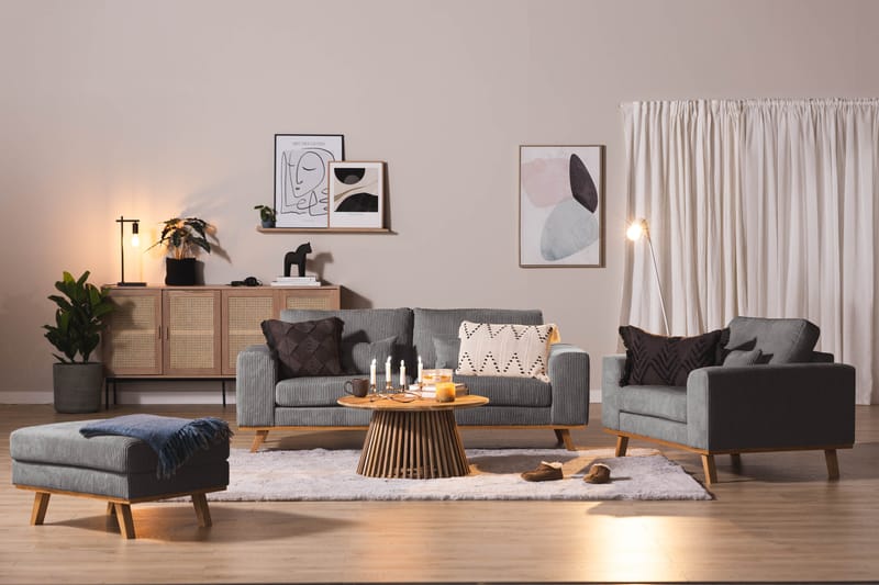 Copenhagen Fotpall Manchester - Grå - Möbler - Stolar & fåtöljer - Pall & puff - Fotpall