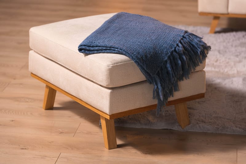 Copenhagen Fotpall Sammet - Beige - Möbler - Stolar & fåtöljer - Pall & puff - Fotpall