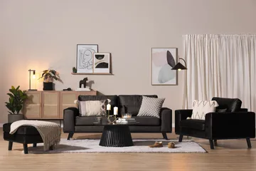 Copenhagen Fotpall Sammet - Grå - Möbler - Stolar & fåtöljer - Pall & puff - Fotpall