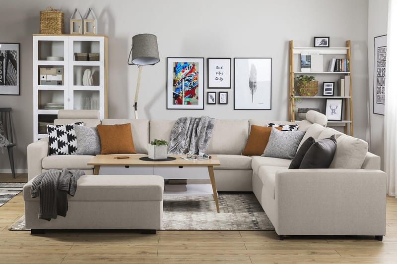 Crazy Fotpall med Förvaring 120x50 - Beige - Möbler - Stolar & fåtöljer - Pall & puff - Fotpall