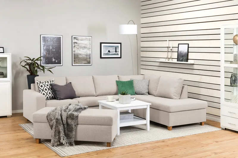 Crazy Fotpall med Förvaring 120x50 - Beige - Möbler - Stolar & fåtöljer - Pall & puff - Fotpall