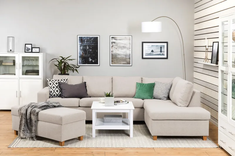 Crazy Fotpall med Förvaring 120x50 - Beige - Möbler - Stolar & fåtöljer - Pall & puff - Fotpall