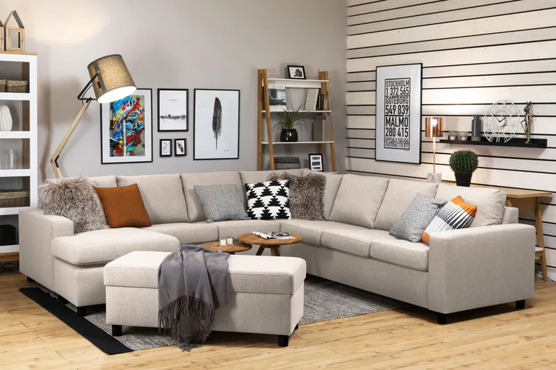 Crazy Fotpall med Förvaring 120x50 - Beige - Möbler - Stolar & fåtöljer - Pall & puff - Fotpall