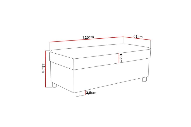 Crazy Fotpall med Förvaring 120x50 - Mörkblå - Möbler - Stolar & fåtöljer - Pall & puff - Fotpall