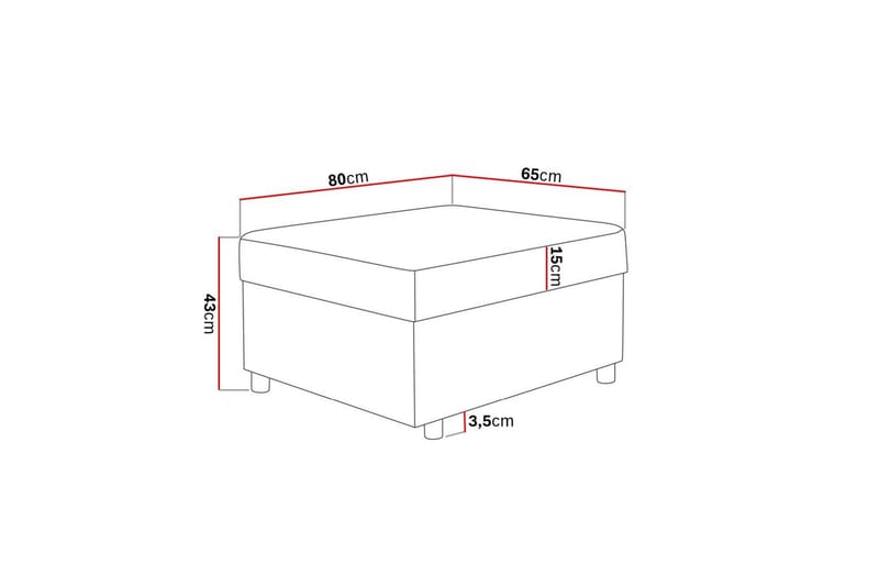 Crazy Fotpall med Förvaring 80x65 - Antracit - Möbler - Stolar & fåtöljer - Pall & puff - Fotpall