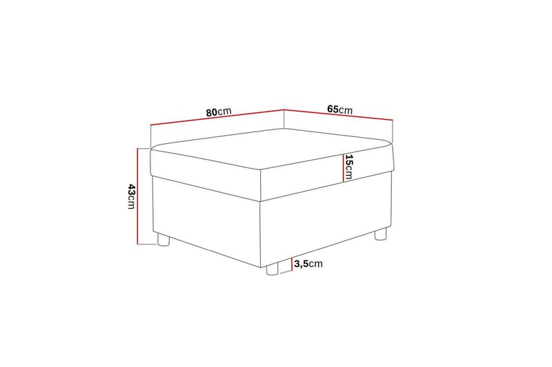 Crazy Fotpall med Förvaring 80x65 - Antracit - Möbler - Stolar & fåtöljer - Pall & puff - Fotpall