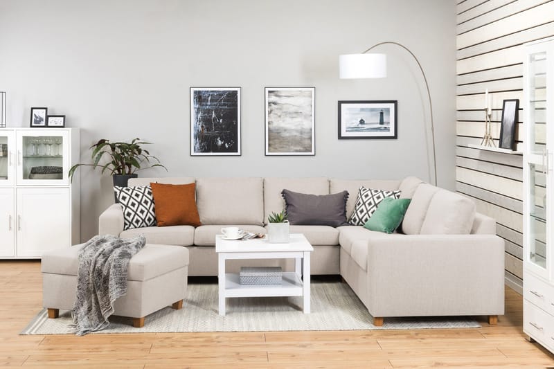 Crazy Fotpall med Förvaring 80x65 - Beige - Möbler - Stolar & fåtöljer - Pall & puff - Fotpall