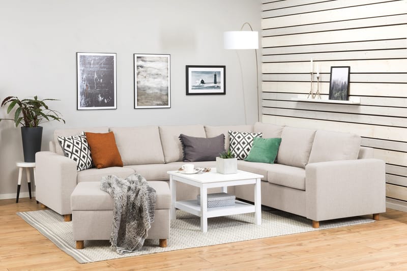 Crazy Fotpall med Förvaring 80x65 - Beige - Möbler - Stolar & fåtöljer - Pall & puff - Fotpall