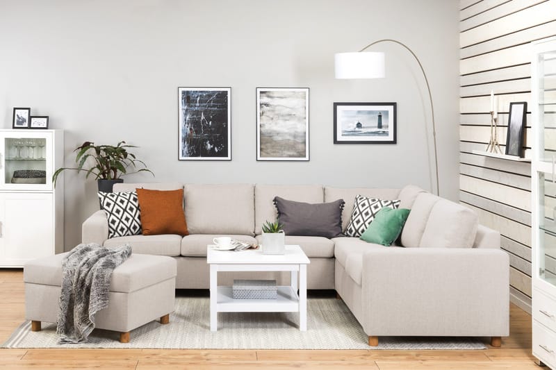 Crazy Fotpall med Förvaring 80x65 - Beige - Möbler - Stolar & fåt öljer - Pall & puff - Fotpall