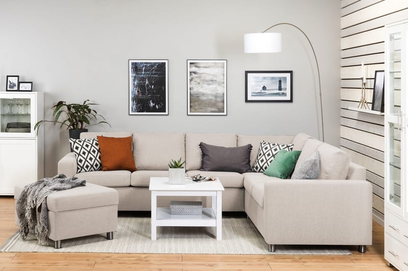 Crazy Fotpall med Förvaring 80x65 - Beige - Möbler - Stolar & fåtöljer - Pall & puff - Fotpall