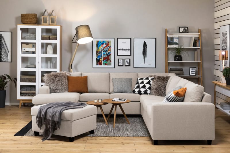 Crazy Fotpall med Förvaring 80x65 - Beige - Möbler - Stolar & fåtöljer - Pall & puff - Fotpall