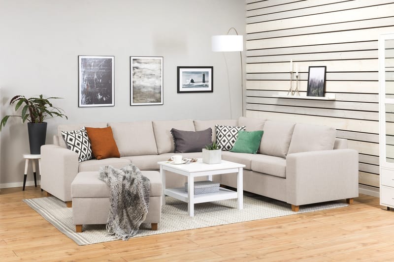 Crazy Fotpall med Förvaring 80x65 - Beige - Möbler - Stolar & fåtöljer - Pall & puff - Fotpall