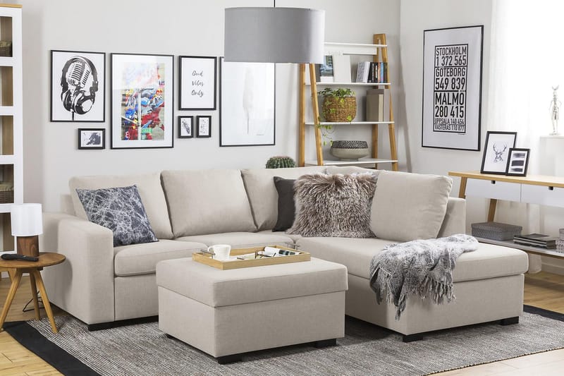 Crazy Fotpall med Förvaring 80x65 - Beige - Möbler - Stolar & fåtöljer - Pall & puff - Fotpall