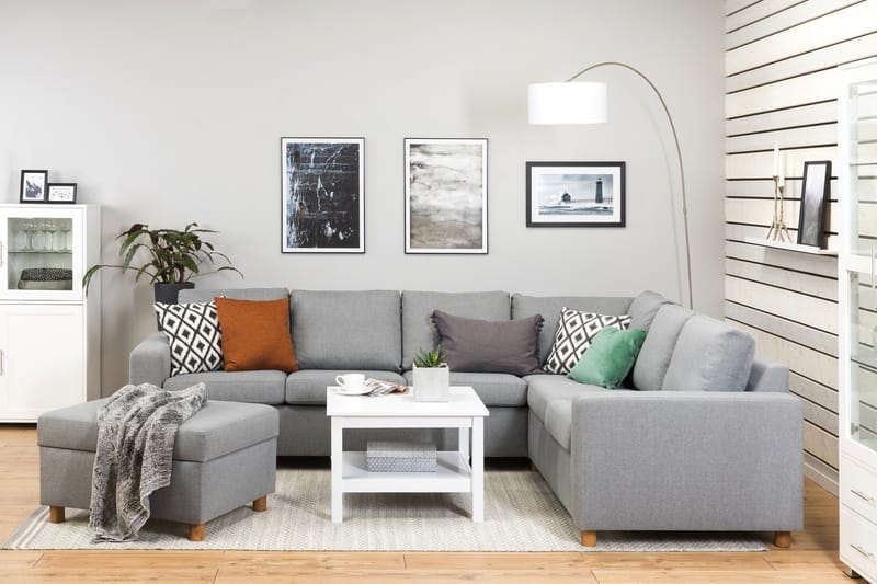 Crazy Fotpall med Förvaring 80x65 - Ljusgrå - Möbler - Stolar & fåtöljer - Pall & puff - Fotpall