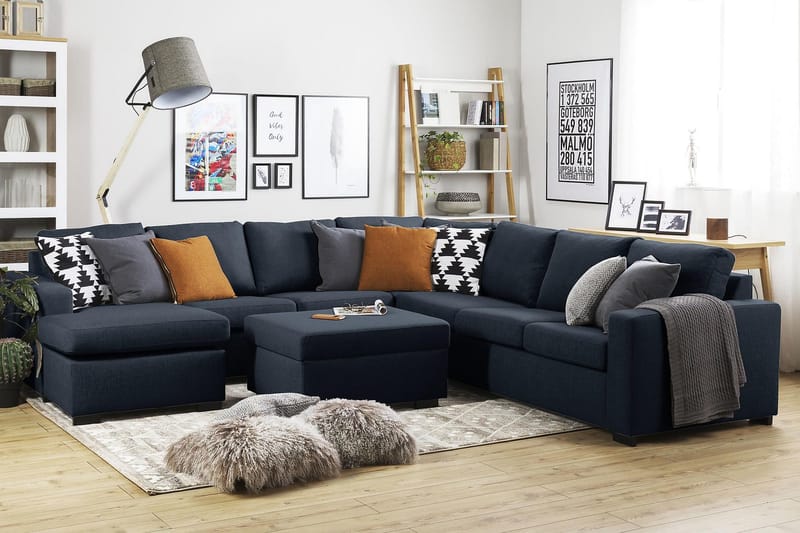 Crazy Fotpall med Förvaring 80x65 - Mörkblå - Möbler - Stolar & fåtöljer - Pall & puff - Fotpall