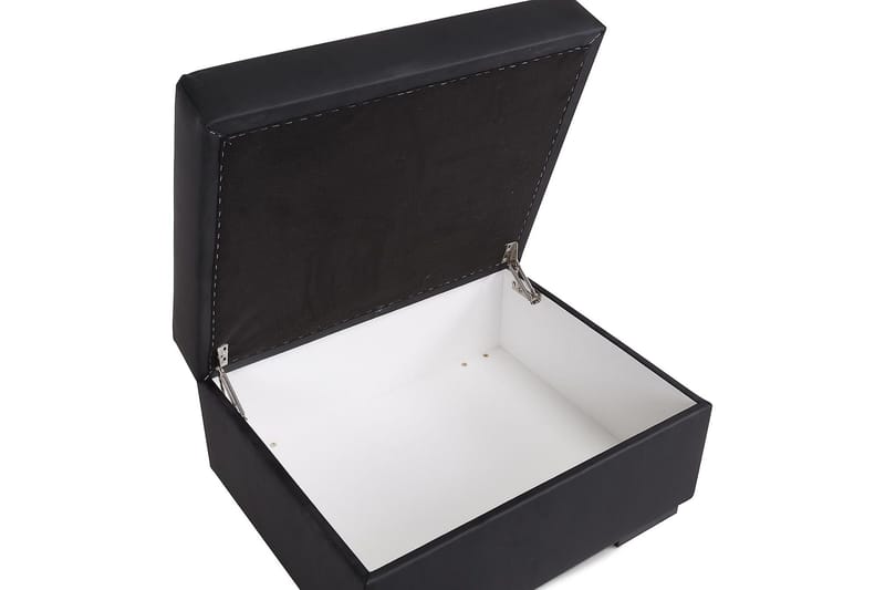 Crazy Fotpall med Förvaring 80x65 - Svart Konstläder - Möbler - Stolar & fåtöljer - Pall & puff - Fotpall