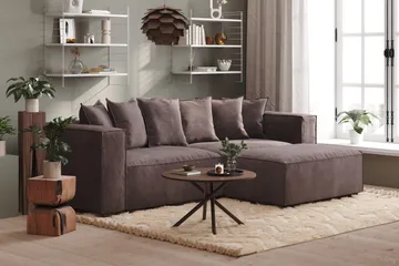 Cubo 1-sits  Rektangulär Fotpallsmodul i Sammet 120 cm bred - Mörkgrå - Möbler - Stolar & fåtöljer - Pall & puff - Fotpall