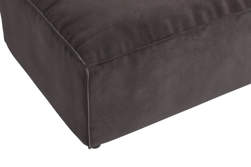 Cubo 1-sits  Rektangulär Fotpallsmodul i Sammet 120 cm bred - Mörkgrå - Möbler - Stolar & fåtöljer - Pall & puff - Fotpall