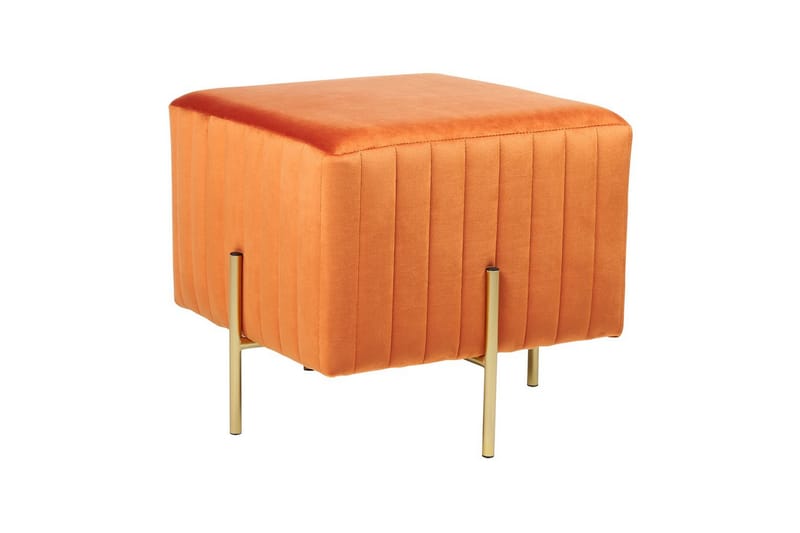 Fotpall Dayton Orange/guld - Orange/guld - Möbler - Stolar & fåtöljer - Pall & puff - Fotpall