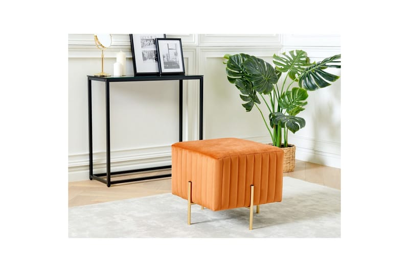 Fotpall Dayton Orange/guld - Orange/guld - Möbler - Stolar & fåtöljer - Pall & puff - Fotpall