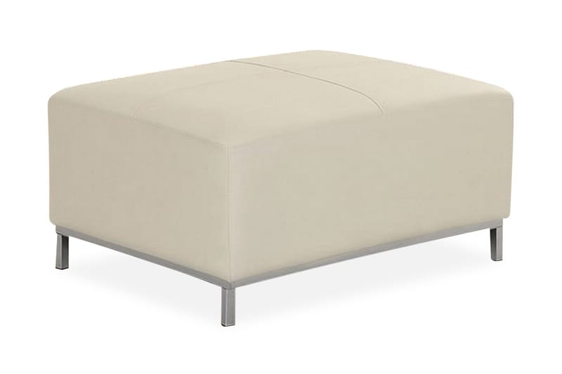 Dugard Fotpall, Beige/Läder