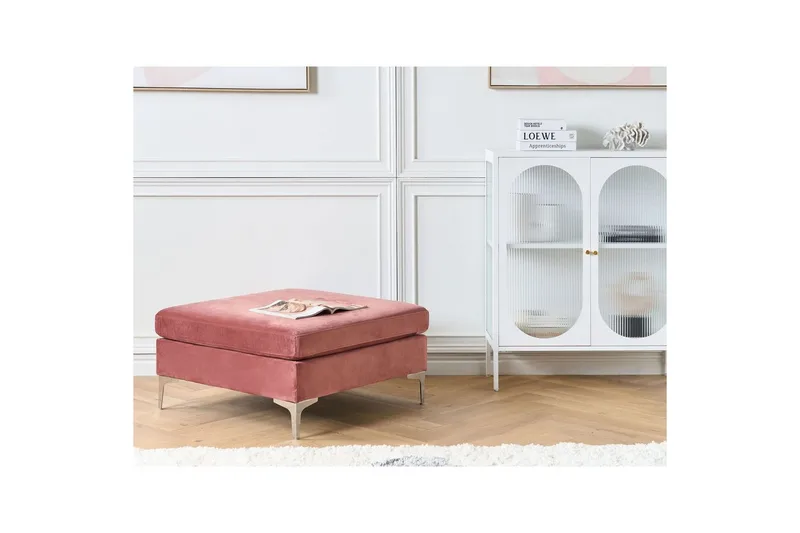 Fotpall Evja Rosa - Rosa - Möbler - Stolar & fåtöljer - Pall & puff - Fotpall