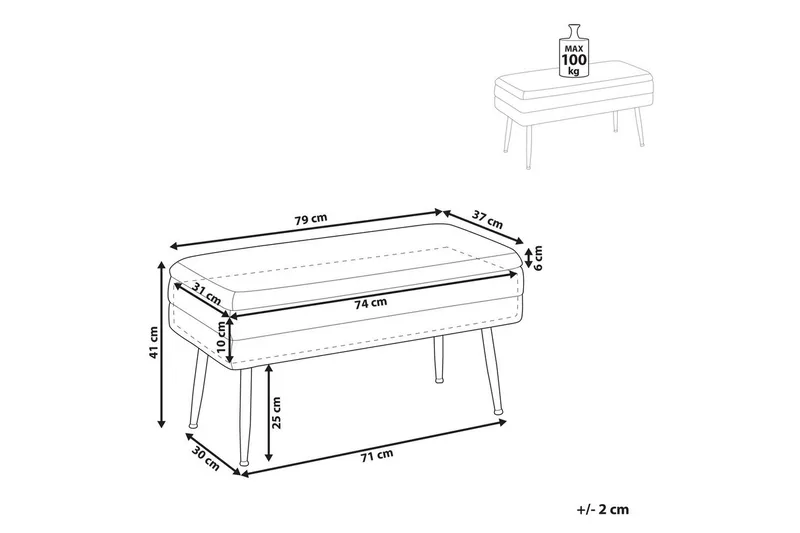 Förvaringsbänk Durham Grön/guld - Grön/guld - Möbler - Stolar & fåtöljer - Pall & puff - Fotpall - Bäddbar fotpall