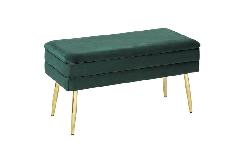Förvaringsbänk Durham Grön/guld - Grön/guld - Möbler - Stolar & fåtöljer - Pall & puff - Fotpall - Bäddbar fotpall