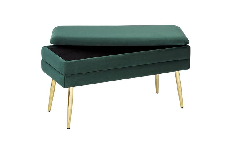 Förvaringsbänk Durham Grön/guld - Grön/guld - Möbler - Stolar & fåtöljer - Pall & puff - Fotpall - Bäddbar fotpall