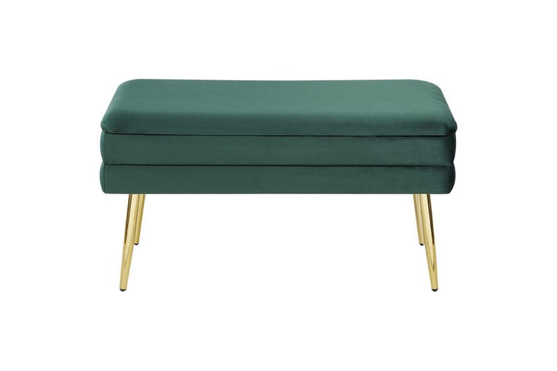 Förvaringsbänk Durham Grön/guld - Grön/guld - Möbler - Stolar & fåtöljer - Pall & puff - Fotpall - Bäddbar fotpall