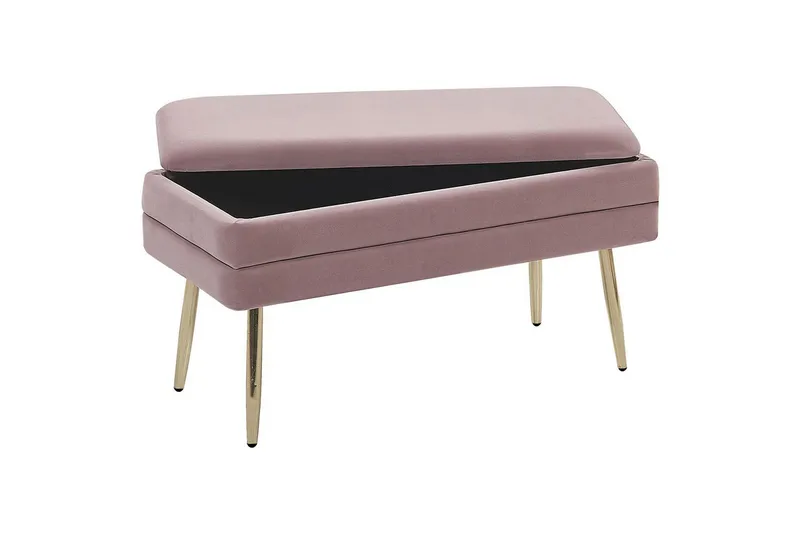 Förvaringsbänk Durham Rosa - Rosa - Möbler - Stolar & fåtöljer - Pall & puff - Fotpall - Bäddbar fotpall