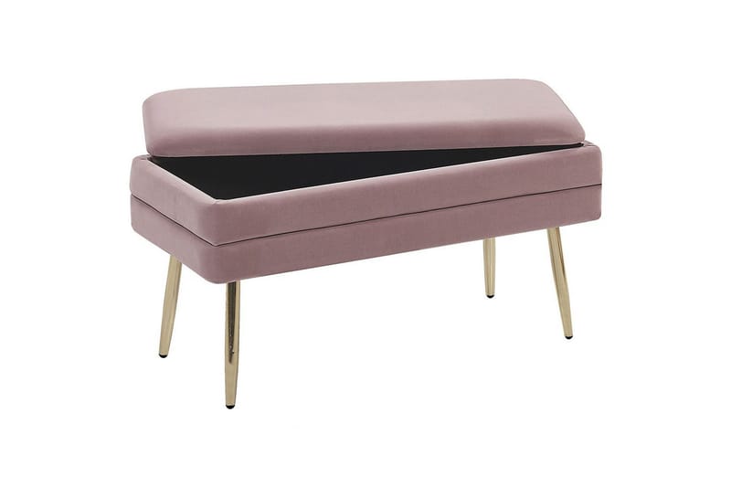 Förvaringsbänk Durham Rosa - Rosa - Möbler - Stolar & fåtöljer - Pall & puff - Fotpall - Bäddbar fotpall