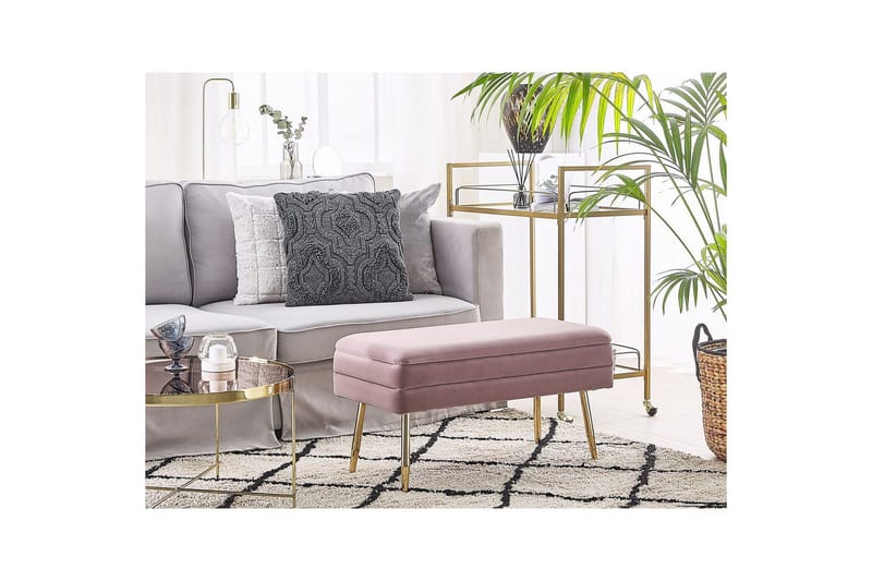 Förvaringsbänk Durham Rosa - Rosa - Möbler - Stolar & fåtöljer - Pall & puff - Fotpall - Bäddbar fotpall