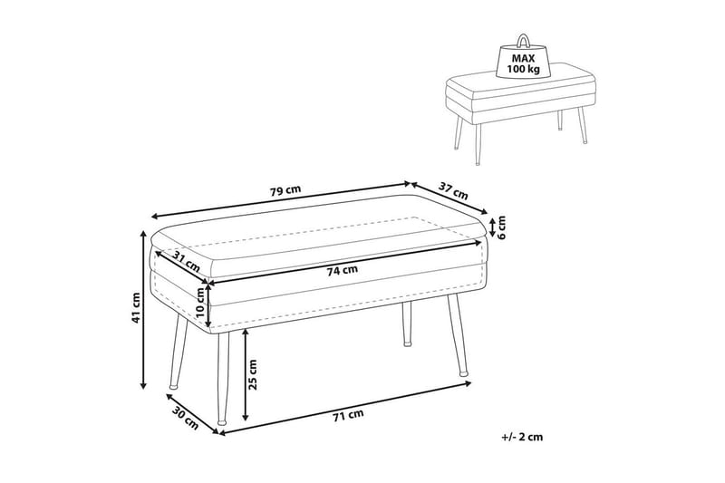 Förvaringsbänk Durham Rosa - Rosa - Möbler - Stolar & fåtöljer - Pall & puff - Fotpall - Bäddbar fotpall